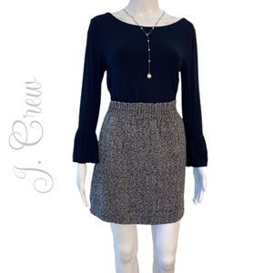 J. Crew Wool Blend Herringbone High Waisted Mini Sidewalk Skirt w/ Pockets